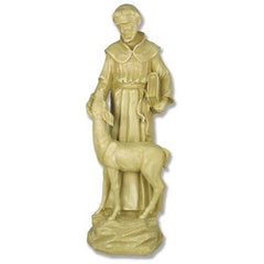 Saint Francis With Deer 20 Garden Animal Statue - XoticBrands Home Decor