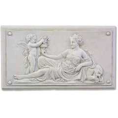 Goddess With Cherub Plaque Left Wall Decor - XoticBrands Home Decor