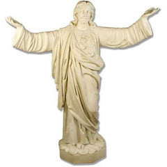 Sacred Heart Pleading 63" Religious Sculpture - XoticBrands Home Decor