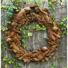 Babies In Leaves-Large 30 Seasonal Sculpture, Home Decor, XoticBrands, XoticBrands Home Decor