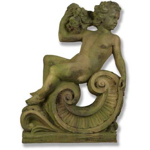 Summer Angel On Scroll 36 Angel Sculpture, Home Decor, XoticBrands, XoticBrands Home Decor