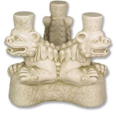 Three Foo Dog Table Base Garden Animal Statue - XoticBrands Home Decor