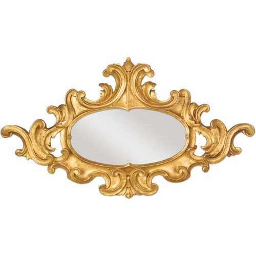 Oval Scroll Mirror 42 W - Architectural Over Decor Plaques - XoticBrands Home Decor