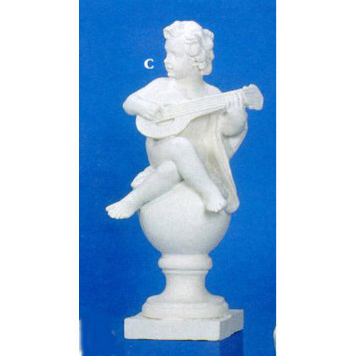 Cherub On Finial Mandolin 39 Angel Sculpture, Home Decor, XoticBrands, XoticBrands Home Decor