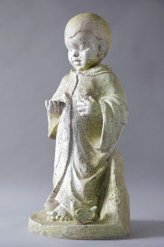 Baby Francis Standing w/Bird Animal Classical Sculpture, Home Decor, XoticBrands, XoticBrands Home Decor