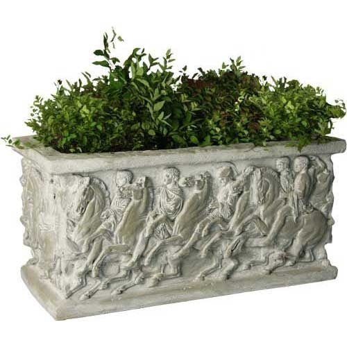 Greek & Roman Parthenon Flower Pot 15 (Rectangle) Garden Display - XoticBrands Home Decor