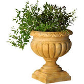 Tall Fluted Round Urn 21 H Animal Architectural Sculpture, Home Decor, XoticBrands, XoticBrands Home Decor
