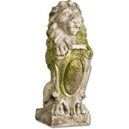 Lion De France With Shield 28 Garden Animal Statue - XoticBrands Home Decor