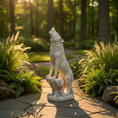 Wolf Howling Garden Animal Statue - XoticBrands Home Decor