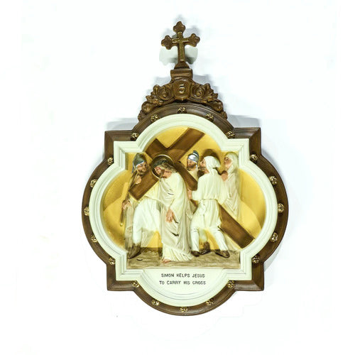 Chapel Wall Plaque Station #5 Full Color Animal Religious Sculpture, Religious Decor, XoticBrands, XoticBrands Home Decor