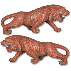 Roaring Tiger'S Left & Right Garden Animal Statue - XoticBrands Home Decor