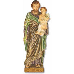 Saint Joseph & Child With Cross 38 Classical Sculpture - XoticBrands Home Decor