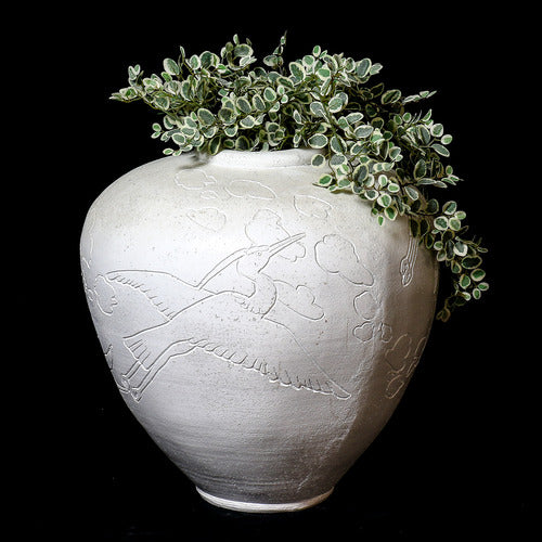 Crane Pot 20 Animal Garden Sculpture, Home Decor, XoticBrands, XoticBrands Home Decor