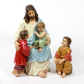 Jesus With Children 34 Animal Religious Sculpture, Religious Decor, XoticBrands, XoticBrands Home Decor