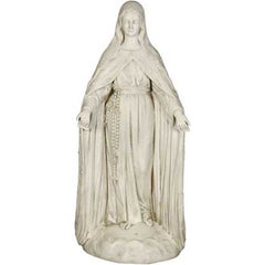 Mary Of The Rosary With Lace 49"H Large Religious Sculpture - XoticBrands Home Decor