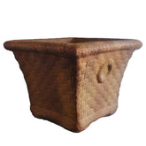 Square Basket Planter W/Rings Planters Sculpture, Home Decor, XoticBrands, XoticBrands Home Decor