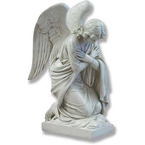 Kneeling Angel Arms Crossed Religious Sculpture - Angels, Angels, XoticBrands, XoticBrands Home Decor