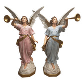 Angels Trumpet Set 64 Animal Angel Sculpture, Home Decor, XoticBrands, XoticBrands Home Decor