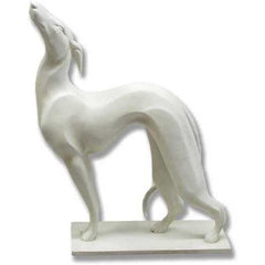 Greyhound Standing W Base 37 Garden Animal Statue - XoticBrands Home Decor