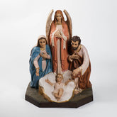 HOLY FAMILY W/ANGEL 38" H Animal Religious Sculpture, Religious Decor, XoticBrands, XoticBrands Home Decor