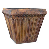 Fluted Square Pot 11.5 H (R) Sculpture - Planters, Planters, XoticBrands, XoticBrands Home Decor