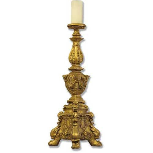 Ornate Candleholder Tall 33 Religious Sculpture - XoticBrands Home Decor