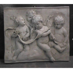 Four Singing Cherubs Plaque - Greek & Roman Classical Sculpture - XoticBrands Home Decor