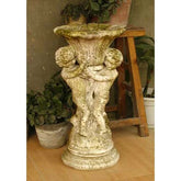 Putti & Fan Urn 20 Angel Sculpture, Home Decor, XoticBrands, XoticBrands Home Decor