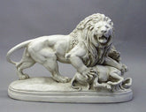 Lion With Lamb 28 W Animal Sculpture, Home Decor, XoticBrands, XoticBrands Home Decor