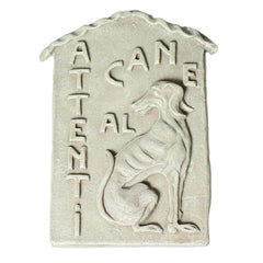 Beware Of Dog Plaque 15" (classic stone) Animal Sculpture, Home Decor, XoticBrands, XoticBrands Home Decor