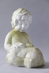 Child Petting Rabbit 14 Animal Sculpture, Home Decor, XoticBrands, XoticBrands Home Decor