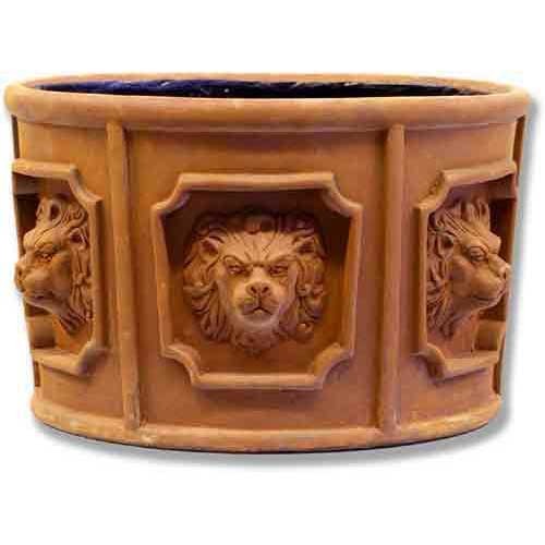 lion head plant pot Majestic Lion Head Garden Planter: Exquisite Outdoor Urn