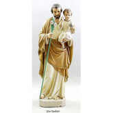 Saint Joseph with Child & Lily 65 Animal Religious Sculpture, Religious Decor, XoticBrands, XoticBrands Home Decor