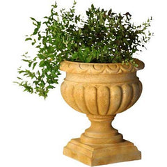 Tall Fluted Round Urn 21 H - Architectural Urns - XoticBrands Home Decor