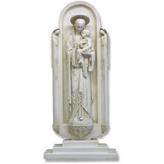 Blessed Virgin In Shrine Base Animal Religious Sculpture, Religious Decor, XoticBrands, XoticBrands Home Decor