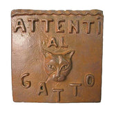 Beware Of Cat Plaque Animal Sculpture, Home Decor, XoticBrands, XoticBrands Home Decor