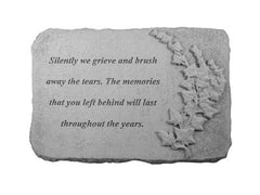 Silently We Grieve...W/Ivy Memorial Garden Stone - XoticBrands Home Decor