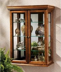 Elegantly Display Your Treasures with the 26" Country Tuscan Style Hardwood Wall Curio Cabinet