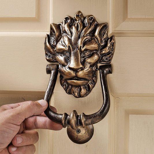 19th Century Victorian British Foundry Iron Lion Door Knocker – Authentic Replica from No. 10 Downing Street