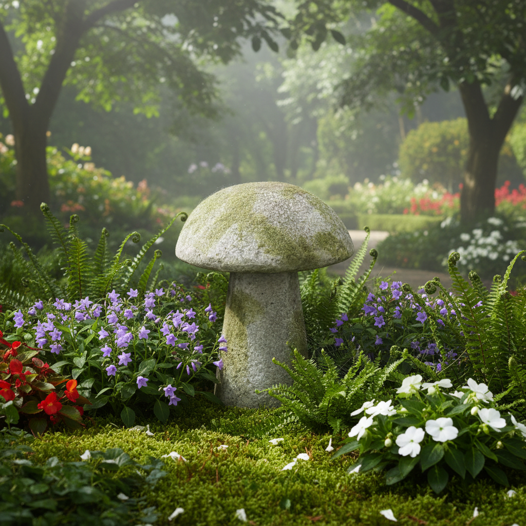 Elevate Your Garden with the Staddle Stone Mushroom Pedestal Sculpture