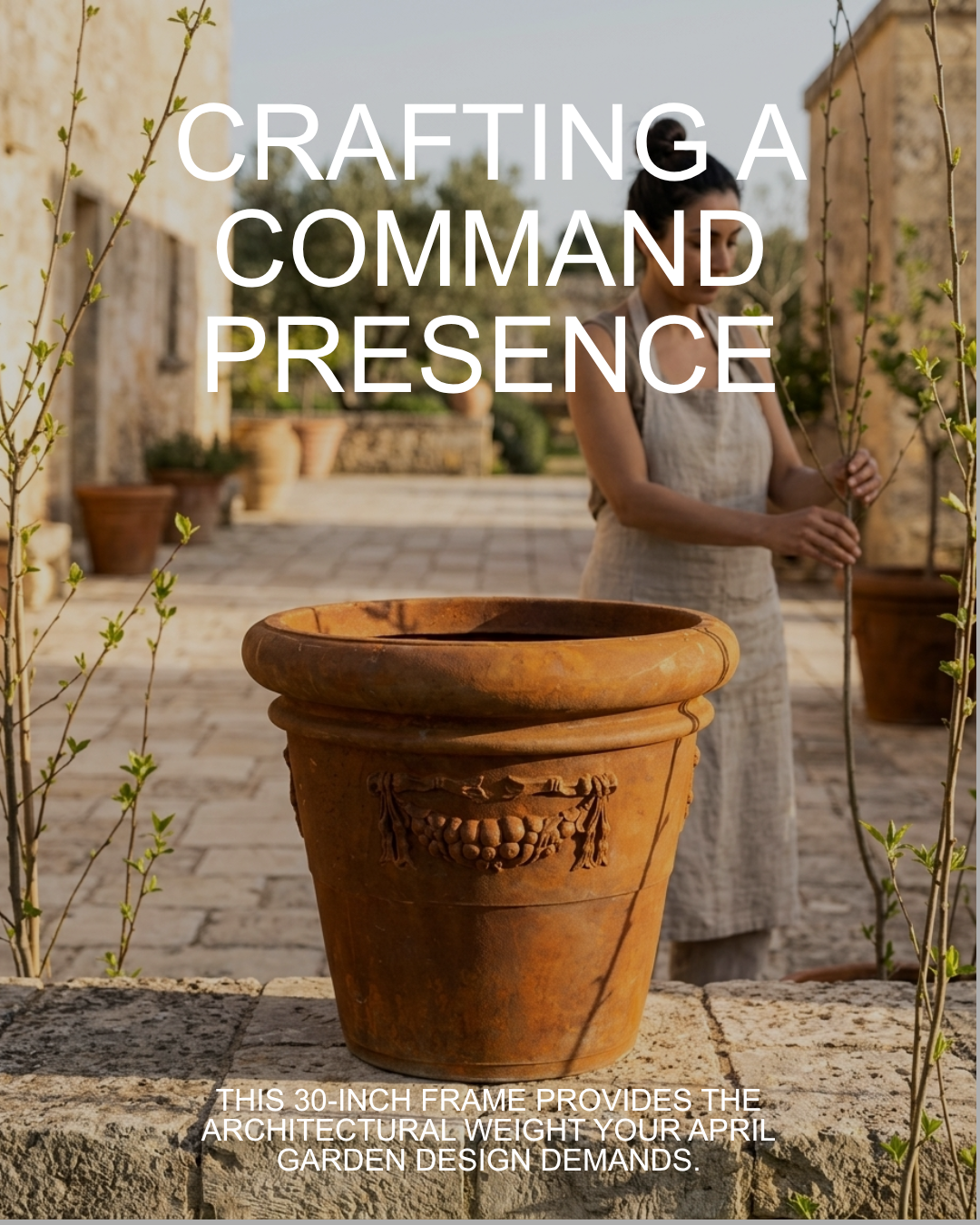 30" Garland Rolled Rim Pot - Large Planters 29"H