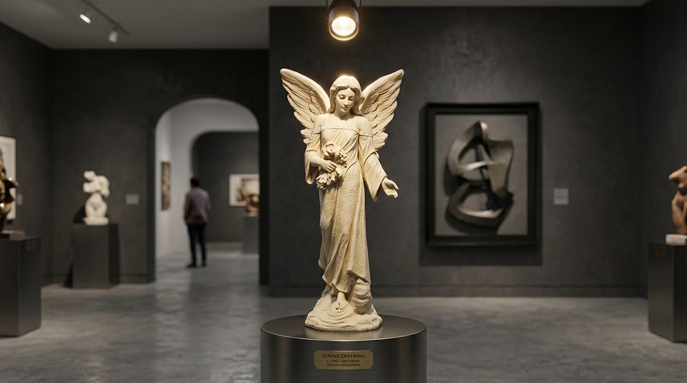 Antique Stone Garden Angel (38"H)