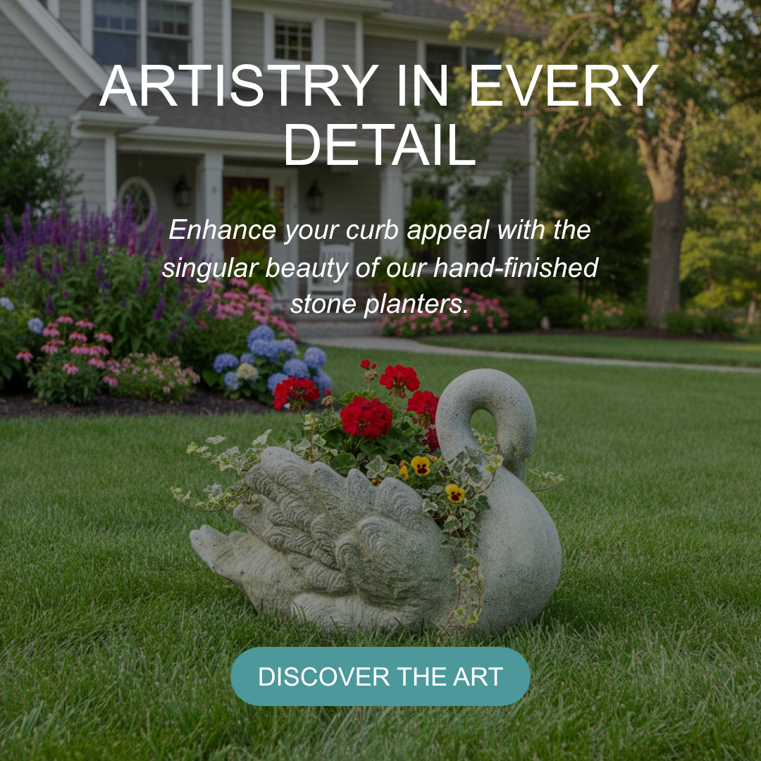 Graceful Elegance - Swan Planter Animal Planters Sculpture Statue