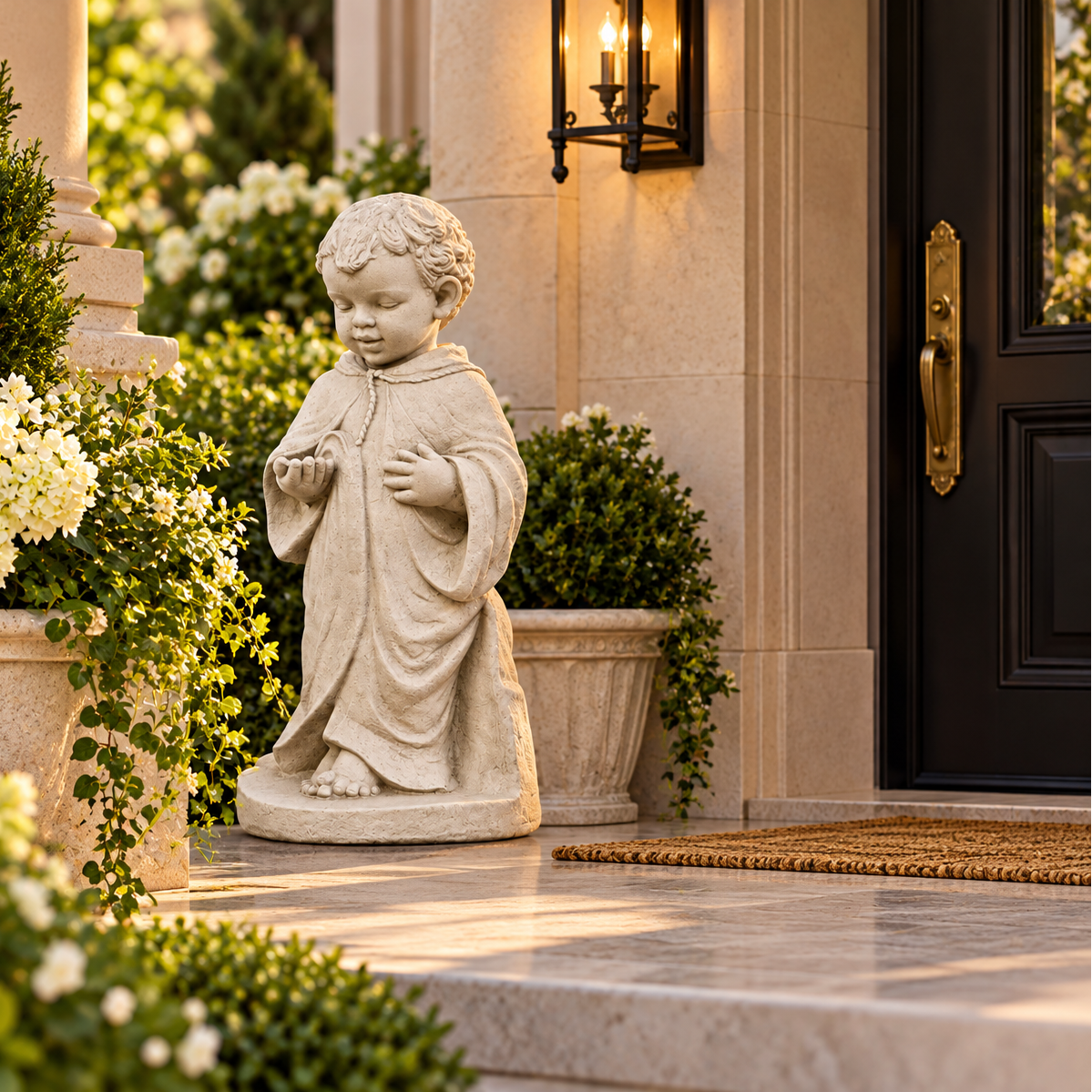 Cherub of Innocence: Baby Francis Standing - Classical Children Sculpture