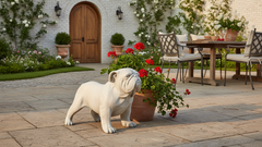Bulldog Animal Sculpture – Mighty Majestic Garden Statue Décor