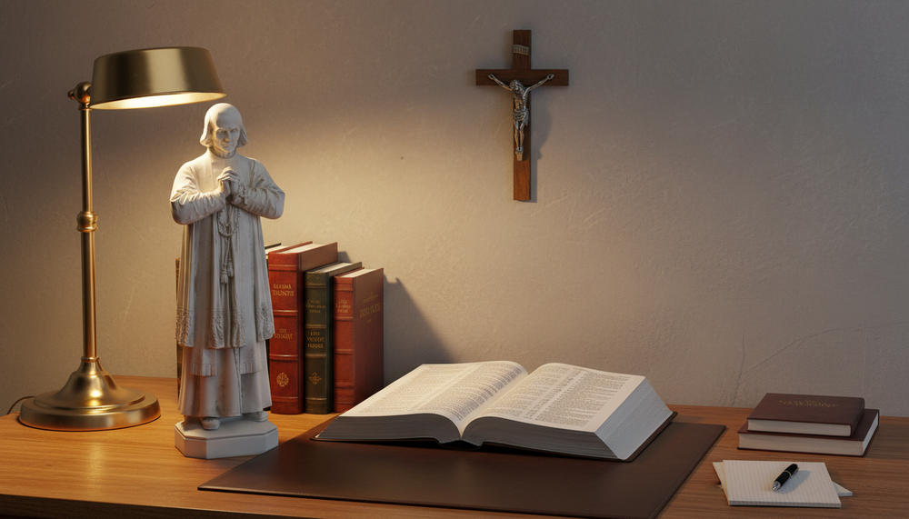 Catholic Saint John Vianney Statue – Devotional Church Gift