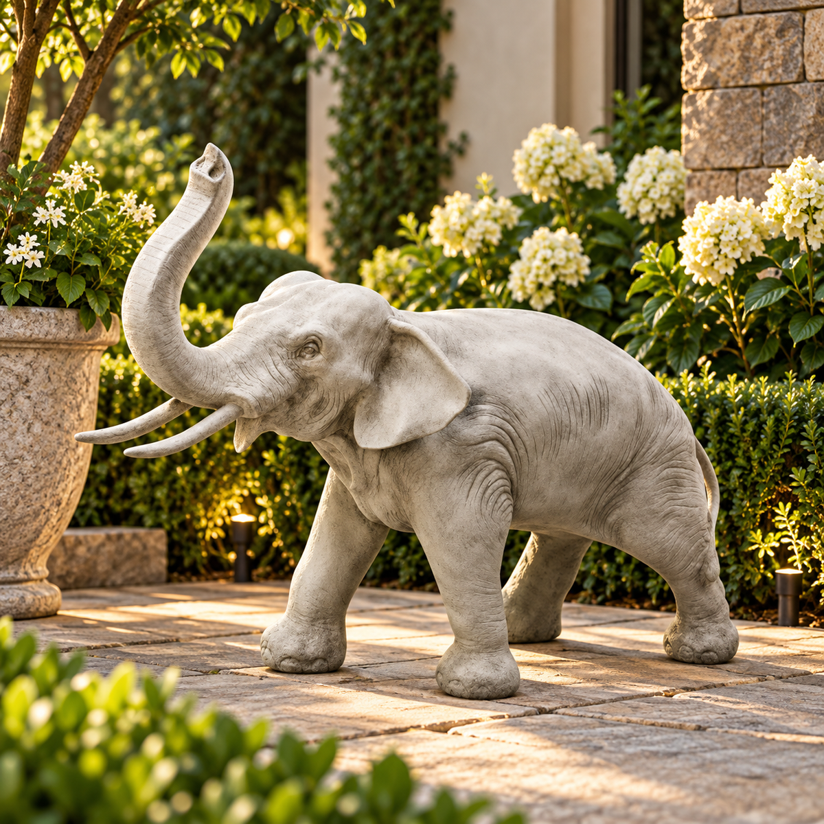 Charging Elephant 12 Garden Animal Statue