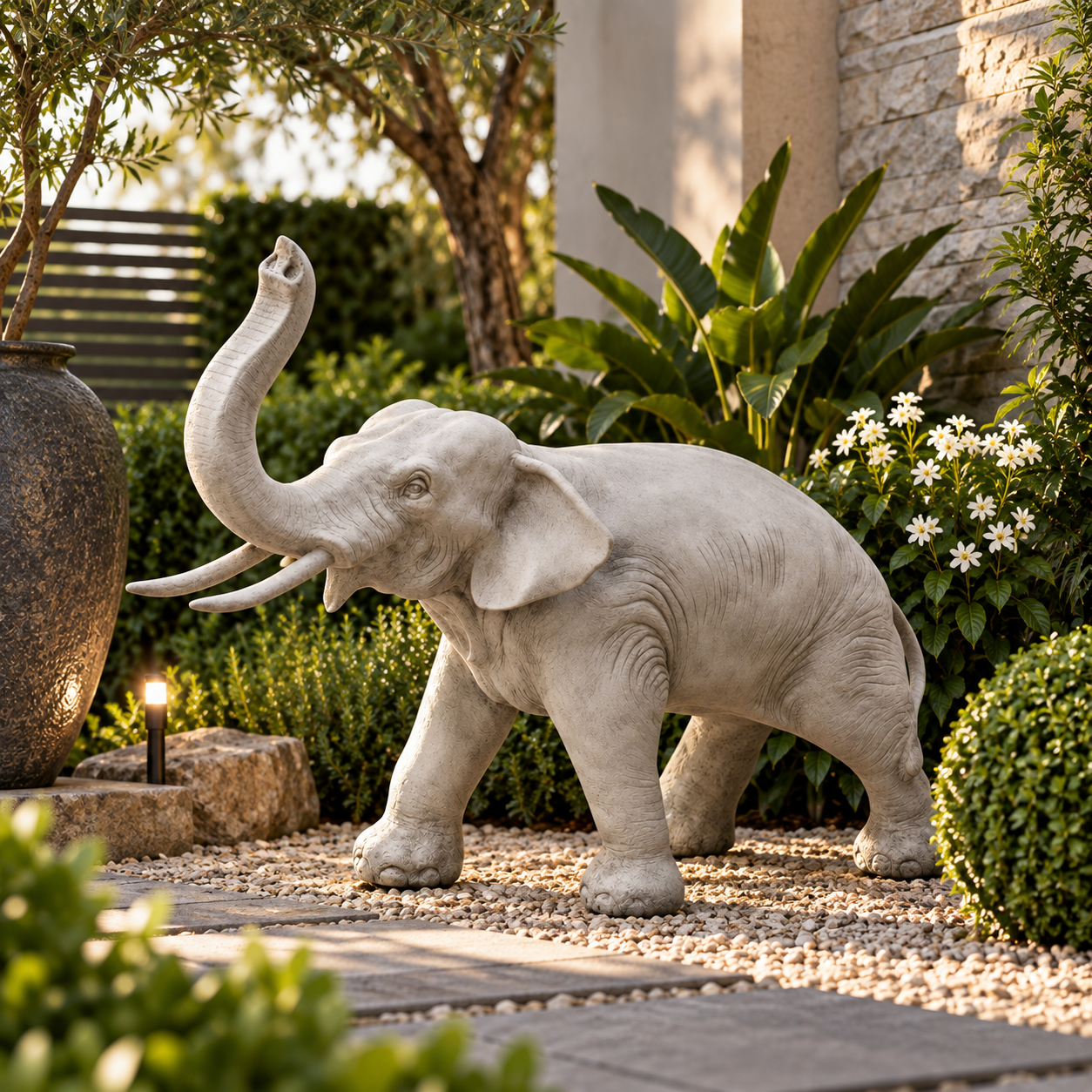 Charging Elephant 12 Garden Animal Statue