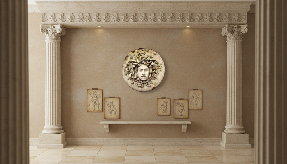 Decorative Medusa Wall Plaque | Handcrafted Fiberstone Art