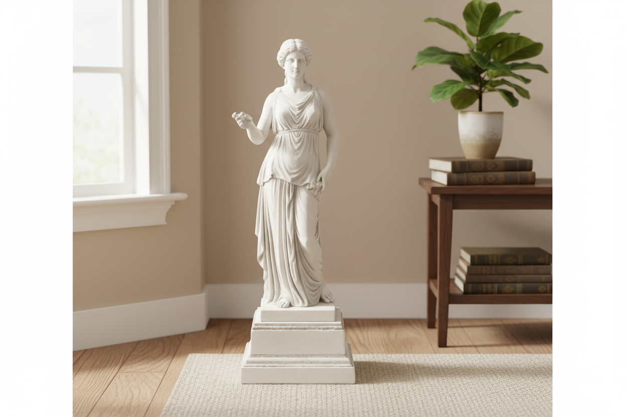 Sculpted Beauty: Delia Base Pedestal Sculpture - Enhancing Your Décor with Exquisite Artistry
